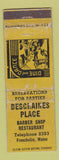 Matchbook Cover - Deschaines Place Barber Shop Restaurant Frenchville ME WORN