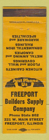 Matchbook Cover - Freeport Building Supply lumber Freeport IL WEAR