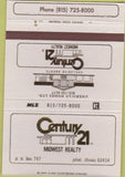 Matchbook Cover - Century 21 Real Estate Joliet IL 40 Strike