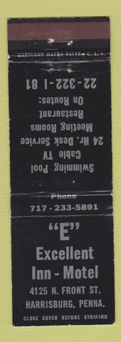 Matchbook Cover - E Excellent Inn Motel Harrisburg PA