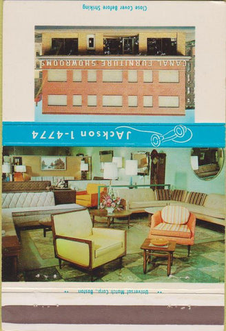Matchbook Cover - Canal Furniture Showrooms Providence RI 40 Strike
