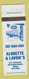 Matchbook Cover - Alouette & Lavoie's Old Orchard Beach ME motel
