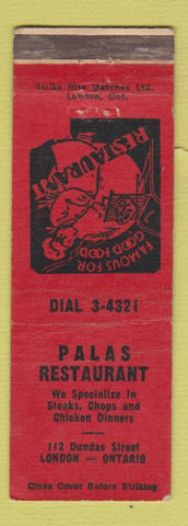 Matchbook Cover - Palas Restaurant London ON WEAR