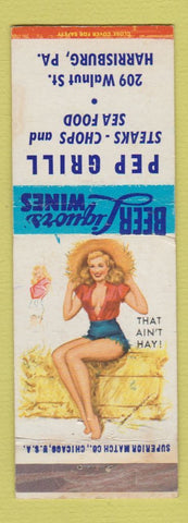 Matchbook Cover - Pep Grill Harrisburg PA pinup