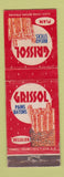 Matchbook Cover - Grissol Bread Sticks Canada WORN