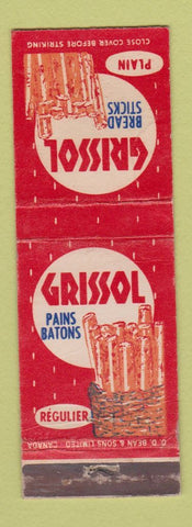 Matchbook Cover - Grissol Bread Sticks Canada WORN