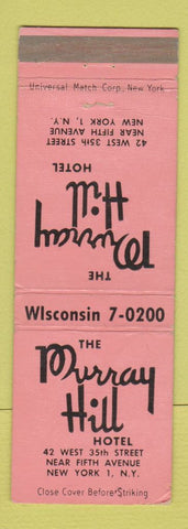 Matchbook Cover - Murray Hill Hotel New York City WORN