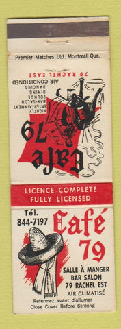 Matchbook Cover - Cafe 79 Restaurant Quebec QC WEAR