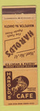 Matchbook Cover - Harold's Cafe Wahpeton ND