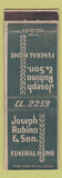 Matchbook Cover - Joseph Rubino Funeral Home