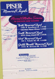 Matchbook Cover - Piser Memorial Chapels Chicago IL 40 Strike