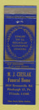 Matchbook Cover - MJ Cieslak Funeral Home Pittsburgh PA WEAR
