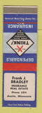 Matchbook Cover - Frank Bradley Insurance Real Estate Austin MN