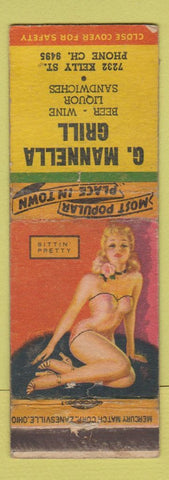 Matchbook Cover - G Mannella Grill pinup WEAR