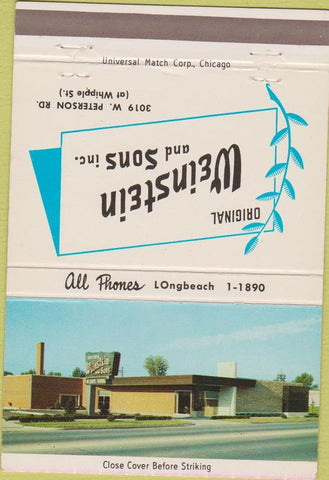 Matchbook Cover - Weinstein and Sons Hershey Meyer Laurie PA 40 Strike