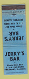 Matchbook Cover - Jerry's Bar Freeport IL WEAR