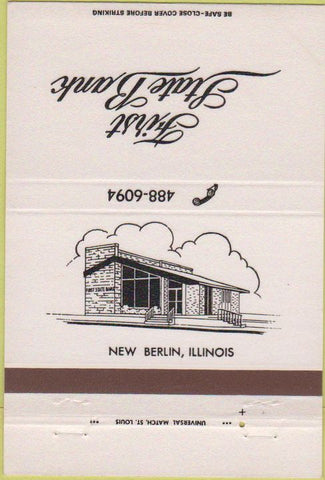 Matchbook Cover - First State Bank New Berlin IL 40 Strike