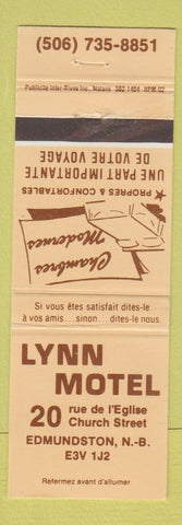 Matchbook Cover - Lynn Motel Edmundston NB