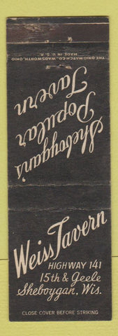 Matchbook Cover - Weiss Tavern Sheboygan WI WEAR