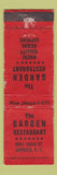 Matchbook Cover - Garden Restaurant Jamaica NY WORN RED