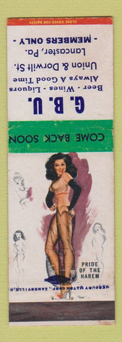 Matchbook Cover - GBU Bar Lancaster PA members only pinup