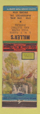 Matchbook Cover - Miller's Paint Wallpaper McKeesport PA