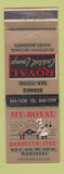 Matchbook Cover - Mount Royal BBQ Montreal QC WEAR