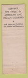 Matchbook Cover - Antonio's Restaurant Rochester NY WORN