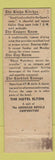 Matchbook Cover - Hotel Elton Waterbury CT King's Kitchen Copper Room
