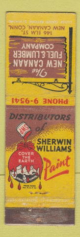 Matchbook Cover - New Canaan Fuel Lumber CT Sherman Williams WEAR