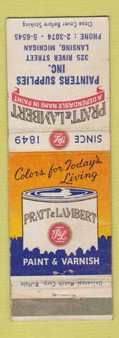 Matchbook Cover - Pratt Lambert Painters Supply Lansing MI