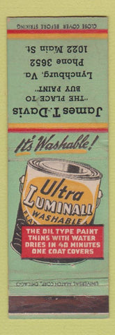 Matchbook Cover - Luminall Paint James Davis Lynchburg VA