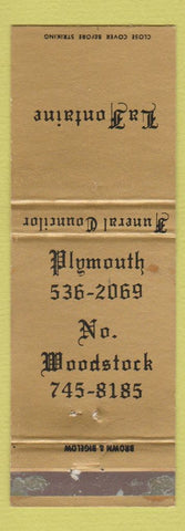 Matchbook Cover - La Fontaine Funeral Home Plymouth North Woodstock NH WEAR