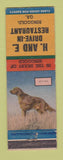 Matchbook Cover - H and E Drive In Restaurant Ringgold GA Setter Dog