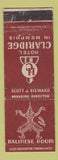 Matchbook Cover - Hotel Claridge Memphis TN Balinese Room WEAR