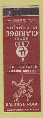 Matchbook Cover - Hotel Claridge Memphis TN Balinese Room WEAR