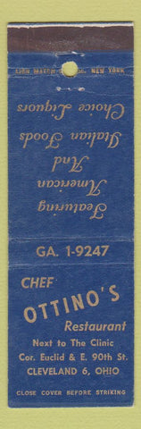 Matchbook Cover - Chef Ottino's Restaurant Clevealnd OH Italian
