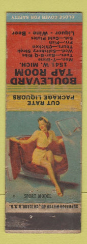Matchbook Cover - Boulevard Tap Room pinup WORN
