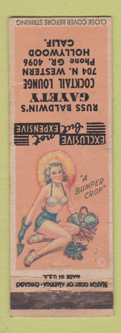 Matchbook Cover - Russ Baldwin's Gayety Hollywood CA pinup WEAR