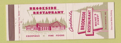 Matchbook Cover - Brookside Restaurant Ellsworth ME