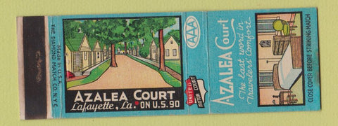 Matchbook Cover - Azalea Court Motel Lafayette LA WEAR