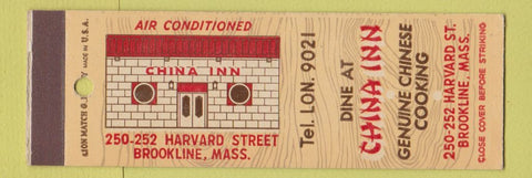Matchbook Cover - China Inn Chinese Restaurant Brookline MA SAMPLE