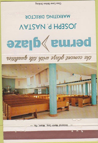 Matchbook Cover - Perma Glaze cement finishes Joseph Nastav Miami FL 40 Strike