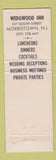 Matchbook Cover - Wedgwood Inn Morristown NJ
