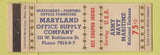 Matchbook Cover - Maryland Office Supply Stationery Baltimore MD