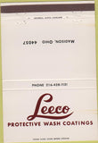Matchbook Cover - Leeco Protective Wash Coatings Madison OH 40 Strike
