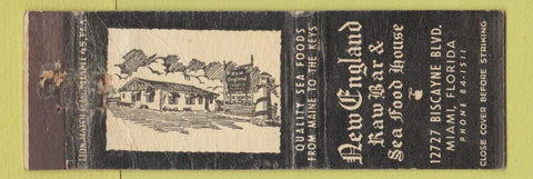 Matchbook Cover - New England Raw Bar Seafood Miami FL WORN