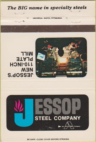 Matchbook Cover - Jessop Steel Co Washington PA Detroit MI 40 Strike