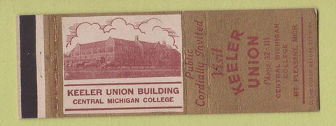 Matchbook Cover - Keeler Union Central Michigan College Mount Pleasant MI