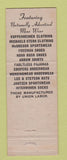 Matchbook Cover - Eklund Clothing Minneapolis MN